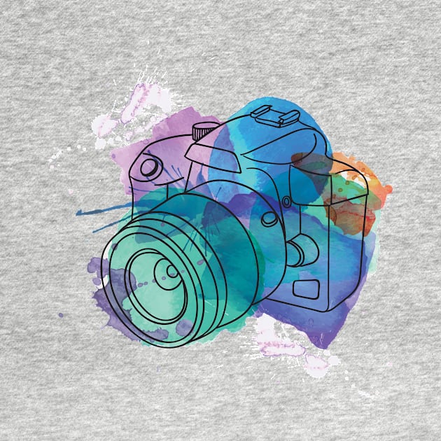 Watercolor dSLR on White by SandiTyche